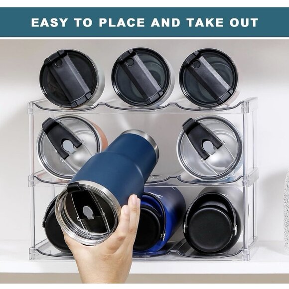 3 Tier Hold 9 Stackable Water Bottle Organizer for Home Countertop Fridge Pantry - Picture 8 of 8